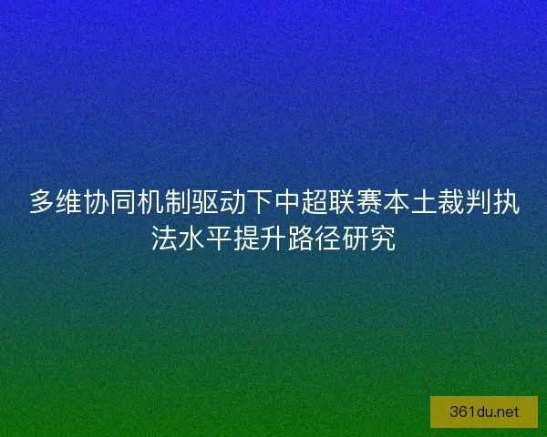 多维协同机制驱动下中超联赛本土裁判执法水平提升路径研究
